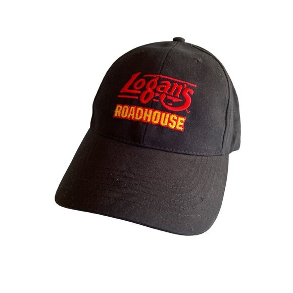Logans Roadhouse Black Embroidered Logo Hat Cap Adjustable - Picture 1 of 7